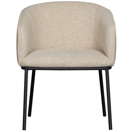 WOOOD eetkamerstoel Leon - Bouclé  - Naturel Melange - 77x61x63