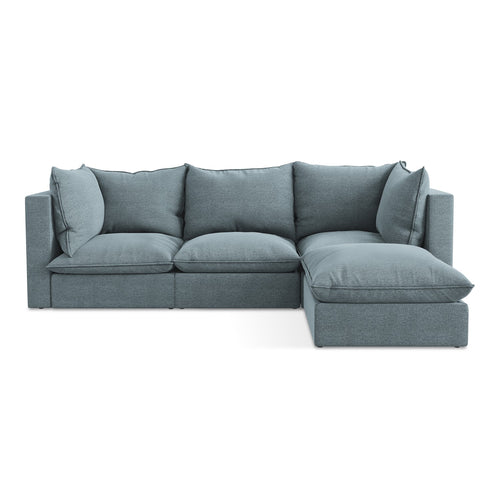 LaMiaSofa hoekbank rechts Ravenna - bouclé - jeans - 255x165x77