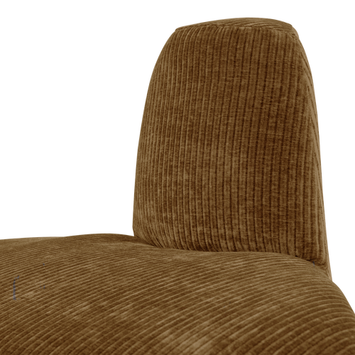 WOOOD eetbank hoek rond rugleuning Mojo Base - Rib - Honinggeel - 83x76x76