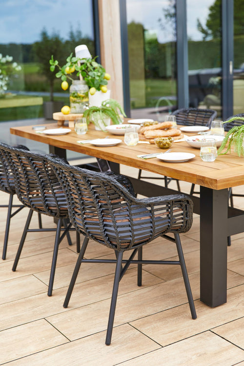 Hartman Tuinstoel Cecilia - Zwart Wicker - Zithoogte 44cm