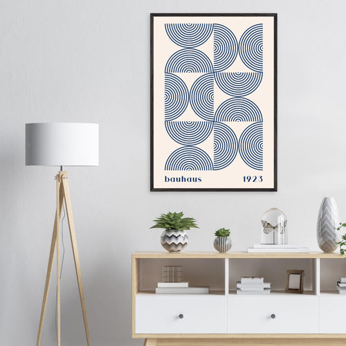 Artfulprints Poster Bauhaus - Twisted arches 1923   - A4 21x29.7 cm - Blauw