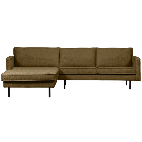 BePureHome chaise longue links Rodeo - Velvet - Brass - 85x300x155 - vtwonen shop