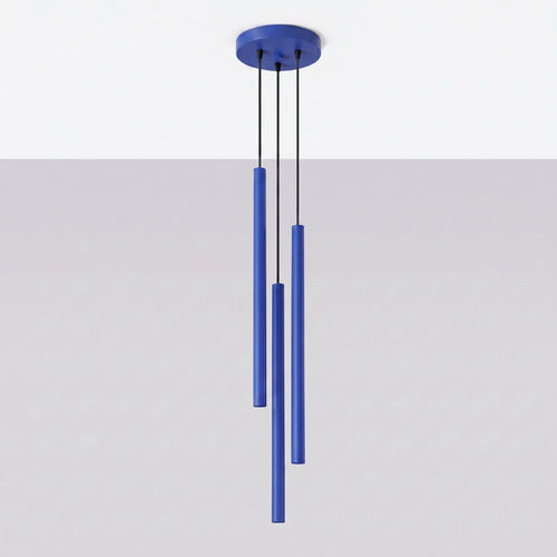 Sollux Lighting Hanglamp PASTELO 3P ultramarijn - 19,5x19,5x115cm