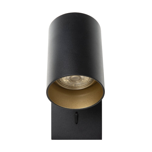 Atmooz wandlamp Nuo - zwart-goud binnenin - 15 x 10 x H 12 cm - GU10