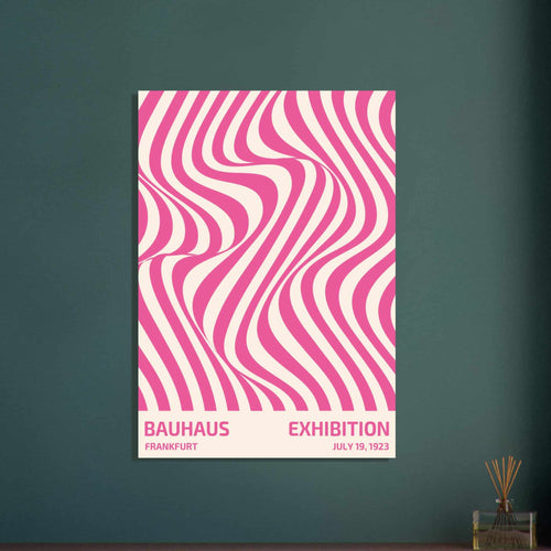 Artfulprints Poster met Lijst Bauhaus - Exhibition Frankfurt pink   - 50x70 cm - Roze