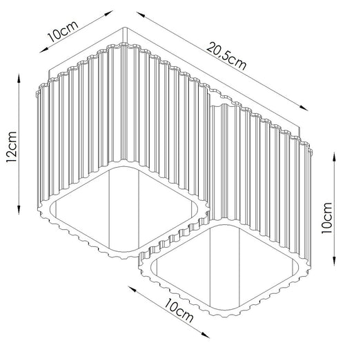 Sollux Lighting Plafondlamp RIFF 2 geel GU10 - 20,5x10x12cm