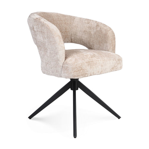 Starfurn Eetkamerstoel Demi - Beige/Zwart - Set van 2