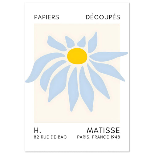 Artfulprints  Matisse – Deep sea dance light blue   poster 70x100 cm - vtwonen shop