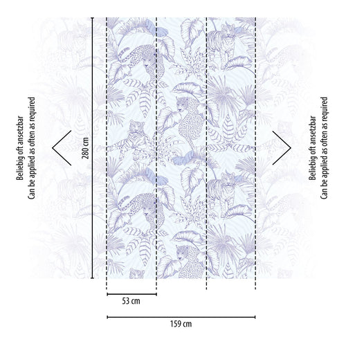 Livingwalls fotobehang tropische bladeren lila paars en wit - 159 x 280 cm - AS-392031 - vtwonen shop
