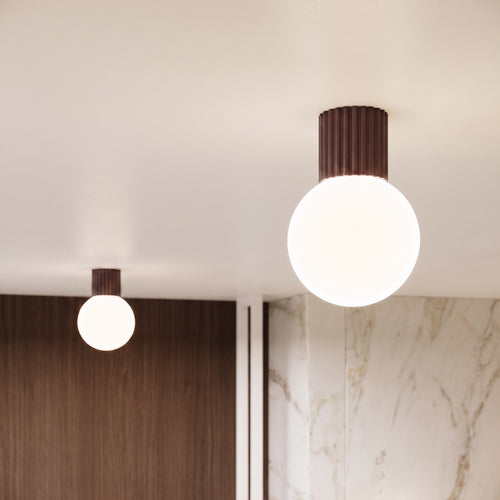 Sollux Lighting Plafondlamp HALO bruin IP44 - 12x12x21cm