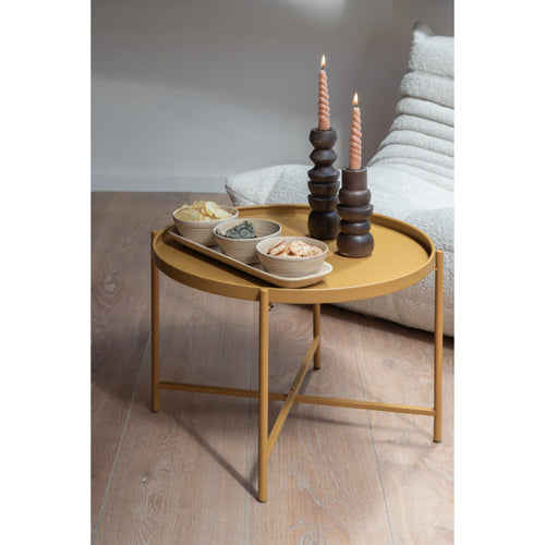 Leitmotiv salontafel Meseta - geel - 50x50x38.5cm - vtwonen shop