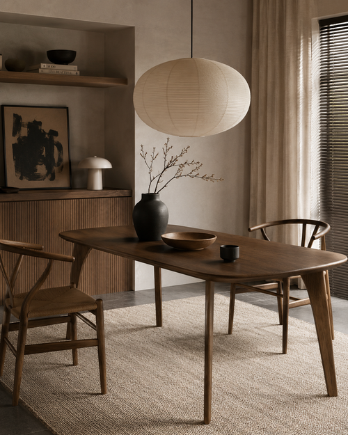 Deens Ovaal - Houten poot - 280 x 120 cm - Deer Brown
