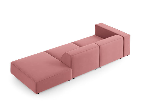 Cosmopolitan Design Rechte bank Arendal 4-zits, flueel, zalm - 102x262x70cm