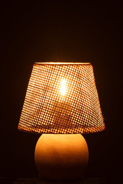 J-Line lamp Getwist - metaal/hout - naturel - LED lichtjes - vtwonen shop