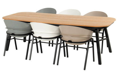 Hartman Tuintafel Tubb - Naturel/Zwart Hout - 240x100x75cm - vtwonen shop