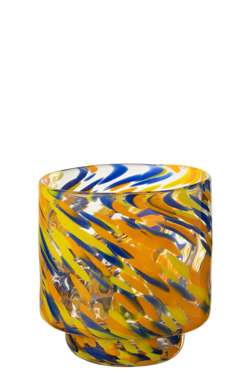 J-Line vaas Arun - glas - mix - small - Ø 15 cm - vtwonen shop