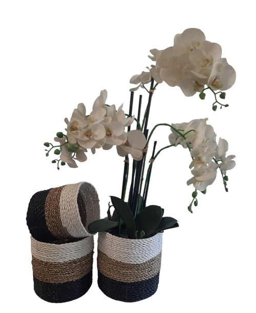 FurniLux Natuurlijke plantenbakken/ Mandenset - 20x20x21cm