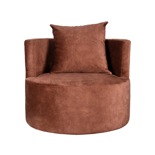 LABEL51 Fauteuil Evy - Bruin Velvet - 90x90x75cm