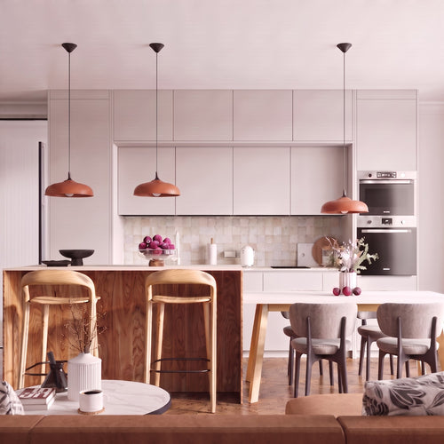 Sollux Lighting Hanglamp GINA rode oker - 38x38x74cm