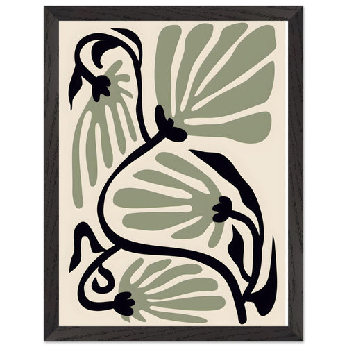 Artfulprints Poster met Lijst Matisse – Ode to a green flower   - 30x40 cm - Groen
