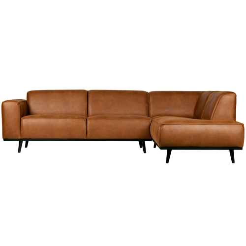 BePureHome hoekbank rechts Statement - Ecoleer - Cognac - 77x274x210 - vtwonen shop