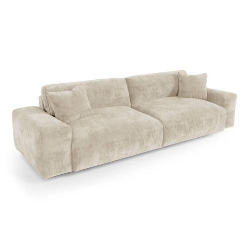Premium Interiors - Bank  CHEER - gewaafeld fluweel beige 240cm