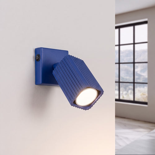 Sollux Lighting Wandlamp RAYO ultramarijn met schakelaar - 8x16x16cm