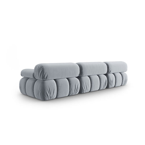 Cosmopolitan Design - Modulaire bank Cortina 3-zits, flueel lichtblauw - 94x282x70cm
