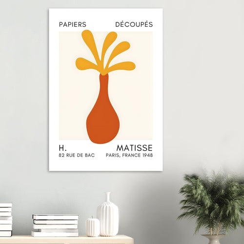 Artfulprints Poster Matisse - Ocean flower yellow   - A4 21x29.7 cm - Geel