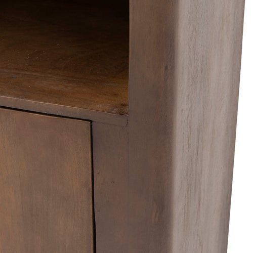 Giga Meubel Wandkast Finn - Donkerbruin Mangohout - 120x45x220cm