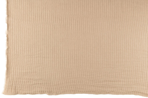 J-Line plaid Teddy Strepen Stiksel - katoen/polyester - beige - 180 x 130 cm