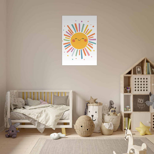 Artfulprints Poster Warme zonnestraal   - 30x40 cm - Geel