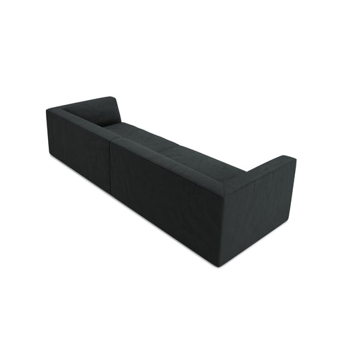 Cosmopolitan Design - Bank Siena 4-zits, ribfluwelen zwart - 93x302x69cm