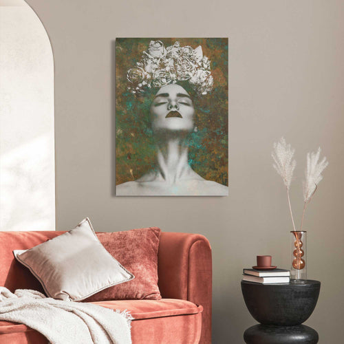 Reinders alu-dibond Vrouw met bloemenkrans - 70x50cm