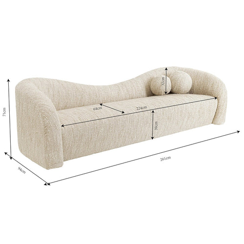 Kare Design Sofa Livia Melange 3-Zits creme