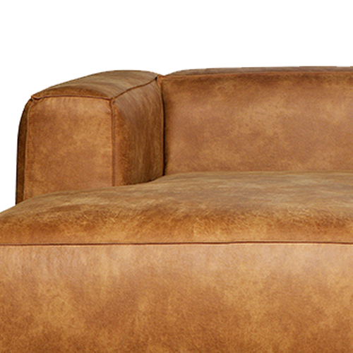 WOOOD hoekbank links Bean - Ecoleer - Cognac - 73x305x96
