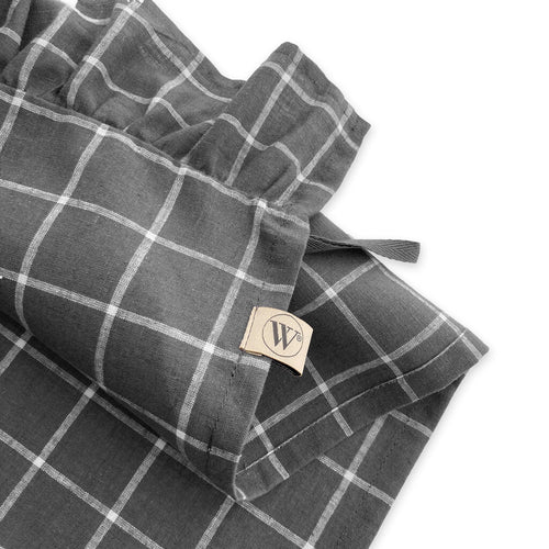 Walra - Keukenset Lovely Linen Ruffles - 3x 50x70 cm - Antraciet