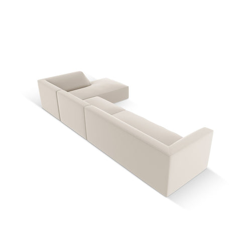 Cosmopolitan Design - Modulaire hoekbank rechts Siena 5-zits, imitatieleer duif - 180x366x69cm