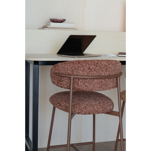 Housecraft Living Claes Barkrukken rugleuning 65 cm Gemêleerd Terra/ Rood - Set van 2