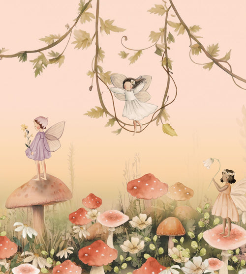 ESTAhome fotobehang elfjes roze en groen - 250 x 279 cm - 159501 - vtwonen shop