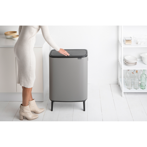 Bo Touch Bin Hi, met 1 binnenemmer, 60 liter - Mineral Concrete Grey - vtwonen shop