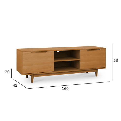Furnhouse tv-meubel Kerteminde - Natuurlijk eikenhout - MDF, eikenfineer - 45x160x53