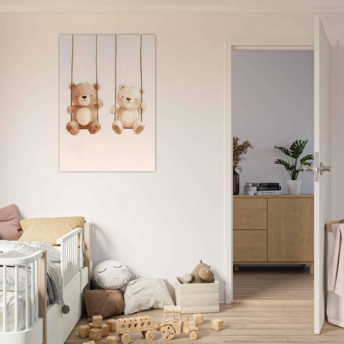 Artfulprints  Twee beren op de schommel   poster 30x40 cm - vtwonen shop