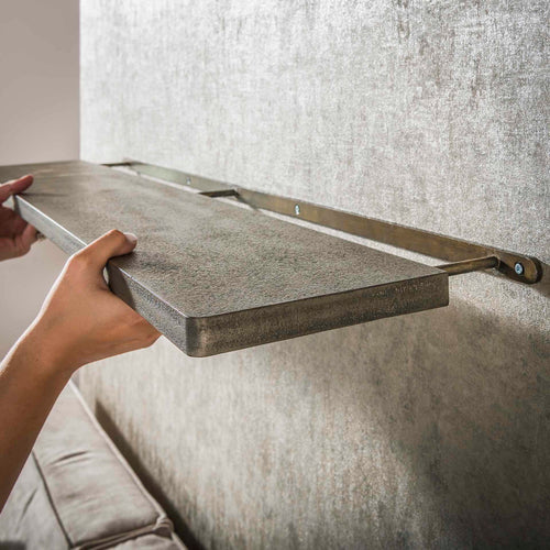 Giga Meubel Wandplank Ferro - Metaal - Set van 3 - 120x20x3cm