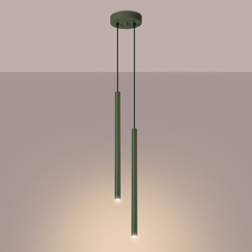 Sollux Lighting Hanglamp PASTELO 2 olijfgroen - 15x15x104cm
