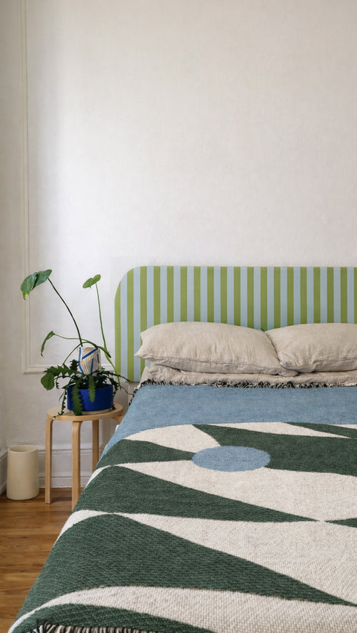 Gestoffeerd fluwelen hoofdbord met strepen 160x97cm