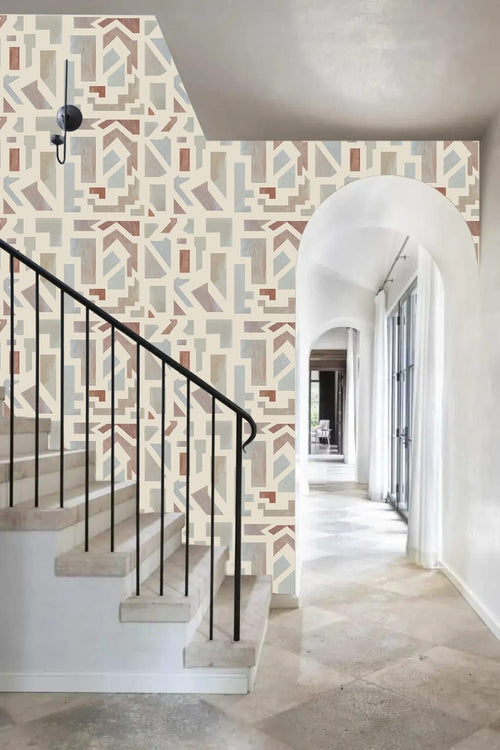 Catchii Behang Lines network Taupe - vtwonen shop