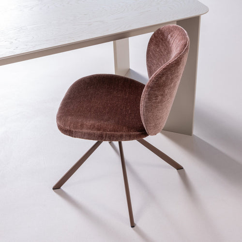 WOOOD eetkamerstoelen Femke - Chenille - Bruin- Set van 2 - vtwonen shop
