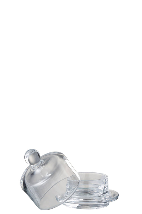 J-Line botervloot Rond - glas - transparant