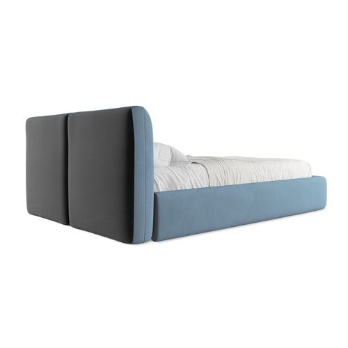 LaMiaSofa Bed met opbergruimte Milano - chenille stof - jeans - 160x228x82
